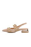 Beige Patent Leather Womens Evening Shoes 575023 Z