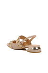 Beige Patent Leather Womens Evening Shoes 575023 Z