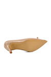 Beige Patent Leather Thin Heeled Womens Evening Shoes 312301 Z