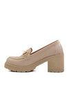 Beige Heeled Womens Casual Shoes 572401 Z