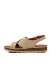 Beige Velcro Womens Sandals 492129 Z