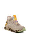 Beige Mesh Breathable Memory Foam Mens Sneaker Bright M