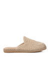 Beige Closed Front Knitted Womens Slippers 542042 Z