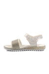 White Glittery Orthopedic Girls Sandals 24-408 P