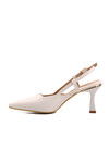 White Thin Heeled Womens Evening Shoes PC-54723 Z