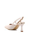 White Thin Heeled Womens Evening Shoes PC-54723 Z