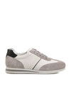 Gray-White Genuine Leather Mens Casual Shoes 5Y1543-7811 M