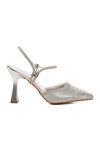 Silver Thin Heeled Womens Evening Shoes 417603 Z