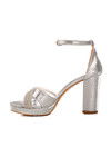 Silver Platform Heel Womens Evening Shoes 655386 Z