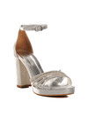 Silver Platform Heel Womens Evening Shoes 655386 Z