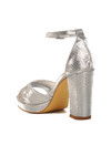 Silver Platform Heel Womens Evening Shoes 655386 Z