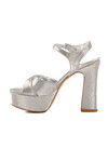 Silver Platform Heel Womens Evening Shoes 655417 Z