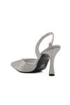 Silver Thin Heeled Womens Evening Shoes 658227 Z
