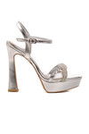 Silver High Heeled Womens Evening Shoes PC-54505 Z