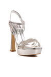 Silver High Heeled Womens Evening Shoes PC-54505 Z