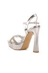 Silver High Heeled Womens Evening Shoes PC-54505 Z