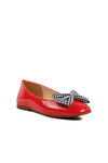 Red Patent Leather Bow Ribbon Girls Ballerinas 180 F