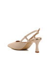 Cream Thin Heeled Womens Evening Shoes PC-54723 Z