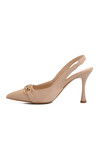 Nude Thin Heeled Womens Evening Shoes 671124 Z