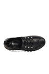 Black Genuine Leather Anatomic Womens Casual Shoes 9871 Z