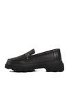 Black Genuine Leather Womens Casual Shoes 2402-1 Z
