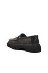 Black Genuine Leather Womens Casual Shoes 2402-1 Z