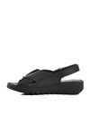 Black Genuine Leather Velcro Womens Sandals Z265 Z