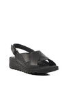 Black Genuine Leather Velcro Womens Sandals Z265 Z