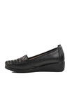 Black Leather Womens Casual Shoes 212 Z