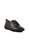 Black Lightweight Rubber Laced Womens Casual Shoes 651566 Z