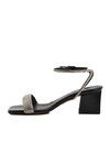Black Stone Ankle Strap Womens Evening Shoes PC-54670 Z