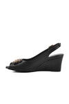Black Wedge Heel Womens Evening Shoes 312334 Z
