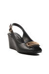 Black Wedge Heel Womens Evening Shoes 312334 Z