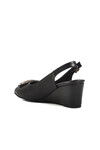 Black Wedge Heel Womens Evening Shoes 312334 Z