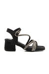 Black Stoned Girls Sandals 21 P