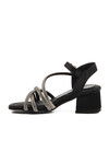 Black Stoned Girls Sandals 21 P