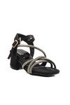 Black Stoned Girls Sandals 21 P