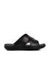 Black Cross-Strap Lightweight Mens Slippers 476404 M