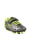 Black-Green Velcro Kids Cleats Crystal F