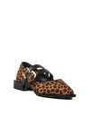 Tan Leopard Patterned Belted Womens Ballerinas 458324 Z