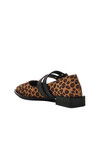Tan Leopard Patterned Belted Womens Ballerinas 458324 Z
