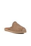 Tan Closed Front Knitted Womens Slippers 542042 Z