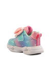 Turquoise Velcro Lighted Girls Sneakers 24002 P