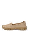 Beige Genuine Leather Womens Casual Shoes 0001 Z