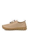 Beige Genuine Leather Womens Casual Shoes 0003 Z