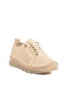 Beige Genuine Leather Womens Casual Shoes 0004 Z