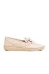 Beige Genuine Leather Anatomic Womens Casual Shoes F-2045 Z