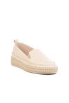 Beige Genuine Leather Anatomic Womens Casual Shoes F-7010 Z