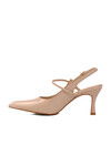 Beige Thin Heeled Womens Evening Shoes 658228 Z