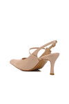 Beige Thin Heeled Womens Evening Shoes 658228 Z
